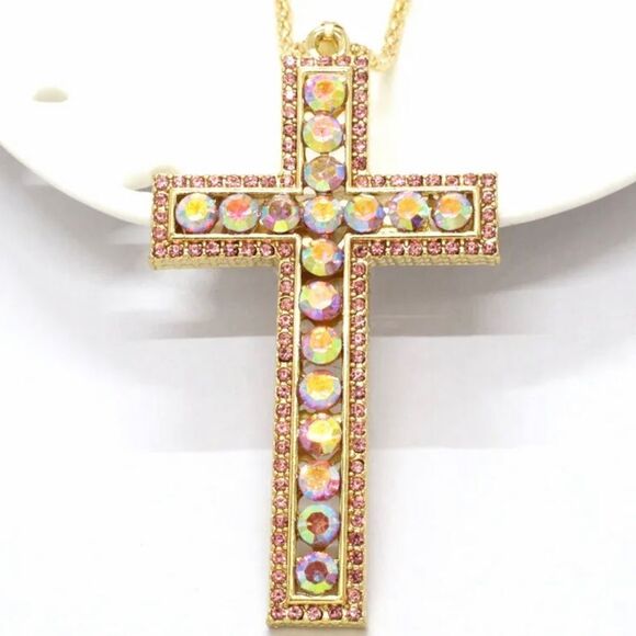 Gorgeous Gold Cross Necklace - Picture 2 of 4